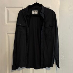 Poncho Black Button-Up Shirt